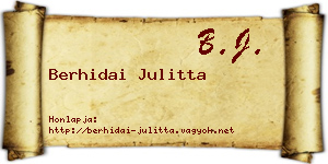 Berhidai Julitta névjegykártya
